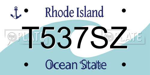 T537SZ Rhode Island License Plate