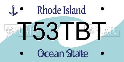 T53TBT Rhode Island License Plate