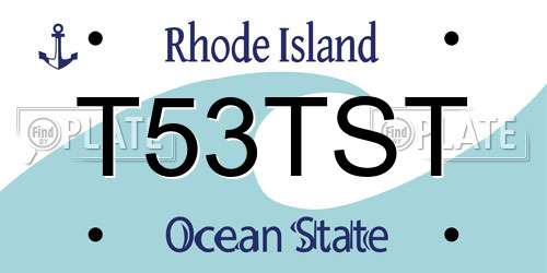T53TST Rhode Island License Plate