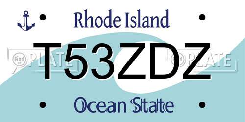 T53ZDZ Rhode Island License Plate