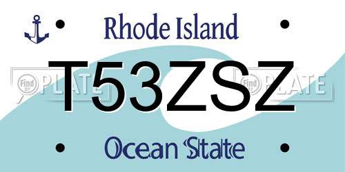 T53ZSZ Rhode Island License Plate