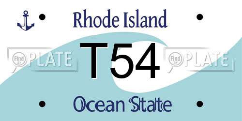 T54 Rhode Island License Plate