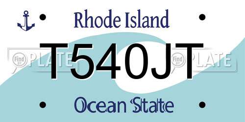 T540JT Rhode Island License Plate