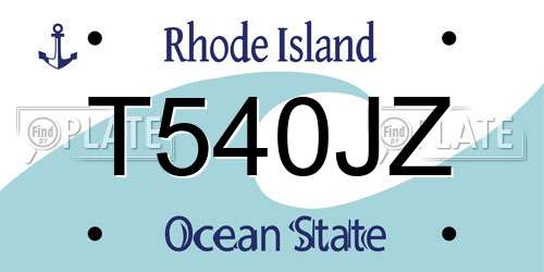 T540JZ Rhode Island License Plate