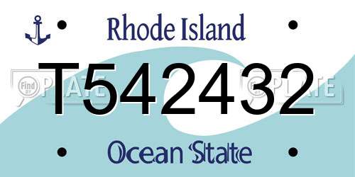 T542432 Rhode Island License Plate