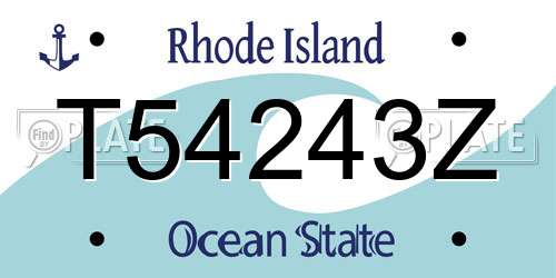 T54243Z Rhode Island License Plate