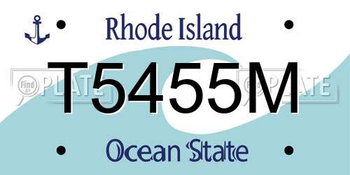 T5455M Rhode Island License Plate