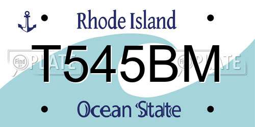 T545BM Rhode Island License Plate