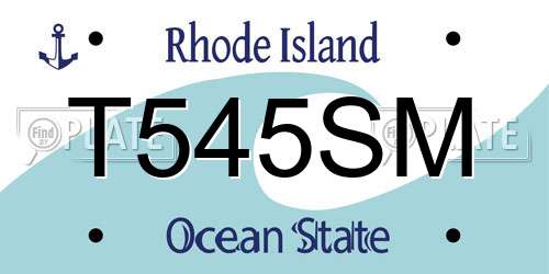 T545SM Rhode Island License Plate