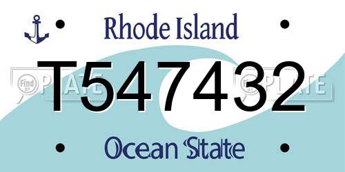 T547432 Rhode Island License Plate