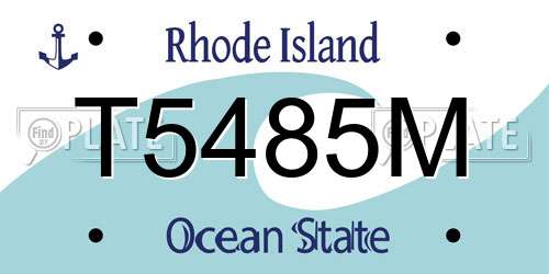 T5485M Rhode Island License Plate
