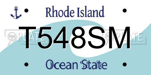 T548SM Rhode Island License Plate