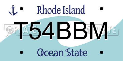 T54BBM Rhode Island License Plate