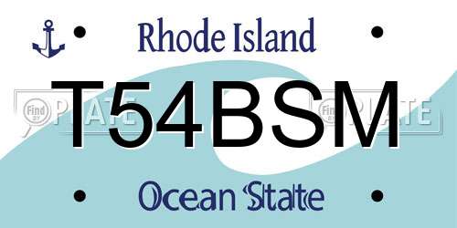 T54BSM Rhode Island License Plate