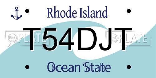 T54DJT Rhode Island License Plate