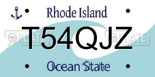 T54QJZ Rhode Island License Plate