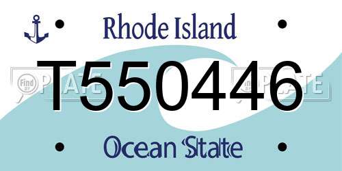 T550446 Rhode Island License Plate