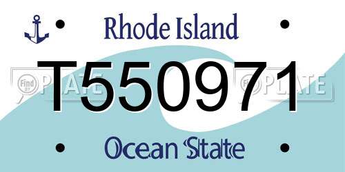 T550971 Rhode Island License Plate