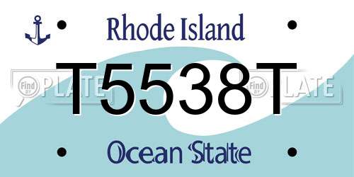 T5538T Rhode Island License Plate