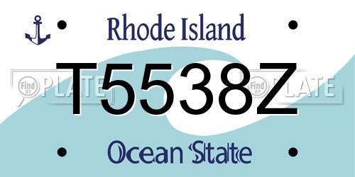 T5538Z Rhode Island License Plate