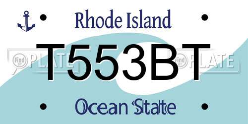 T553BT Rhode Island License Plate