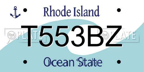 T553BZ Rhode Island License Plate