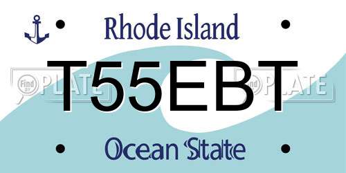 T55EBT Rhode Island License Plate