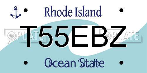 T55EBZ Rhode Island License Plate