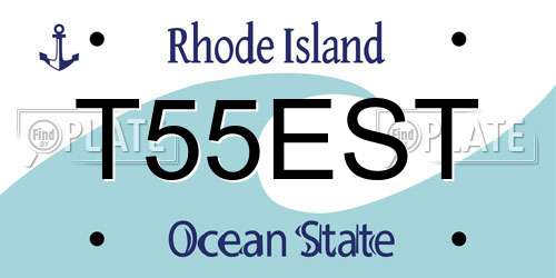 T55EST Rhode Island License Plate
