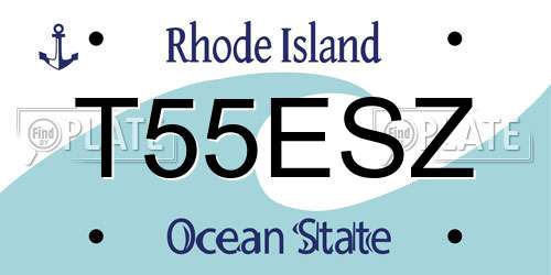 T55ESZ Rhode Island License Plate
