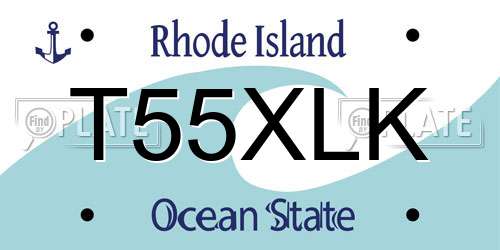 T55XLK Rhode Island License Plate