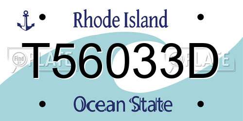 T56033D Rhode Island License Plate
