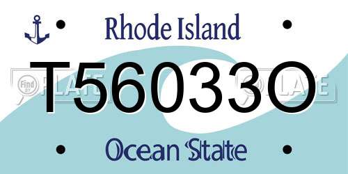T56033O Rhode Island License Plate