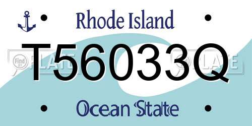 T56033Q Rhode Island License Plate