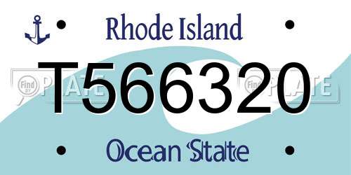 T566320 Rhode Island License Plate