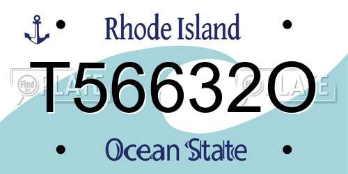 T56632O Rhode Island License Plate