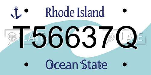 T56637Q Rhode Island License Plate