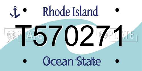 T570271 Rhode Island License Plate