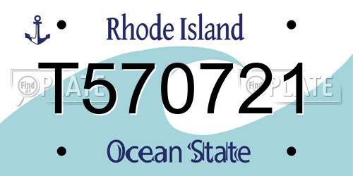 T570721 Rhode Island License Plate