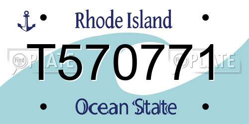 T570771 Rhode Island License Plate