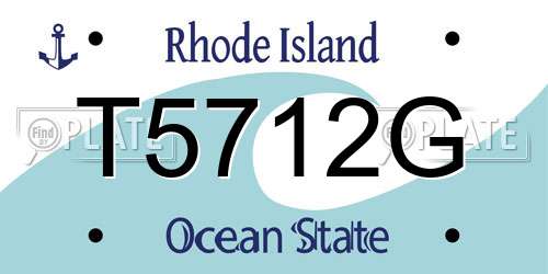 T5712G Rhode Island License Plate