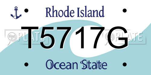 T5717G Rhode Island License Plate