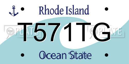 T571TG Rhode Island License Plate