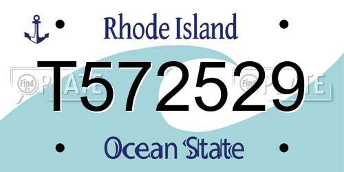 T572529 Rhode Island License Plate