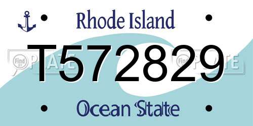 T572829 Rhode Island License Plate