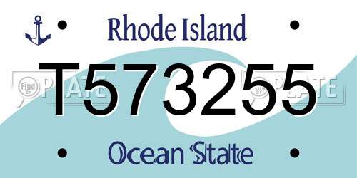 T573255 Rhode Island License Plate