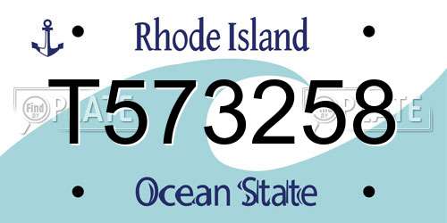 T573258 Rhode Island License Plate
