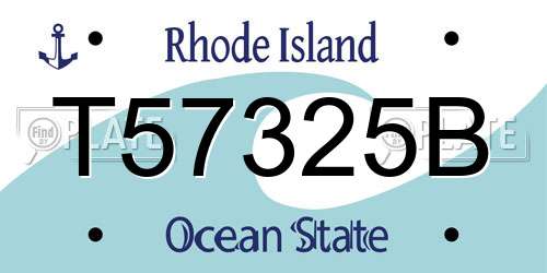 T57325B Rhode Island License Plate