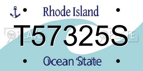 T57325S Rhode Island License Plate