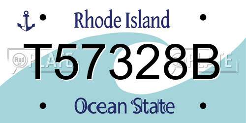T57328B Rhode Island License Plate